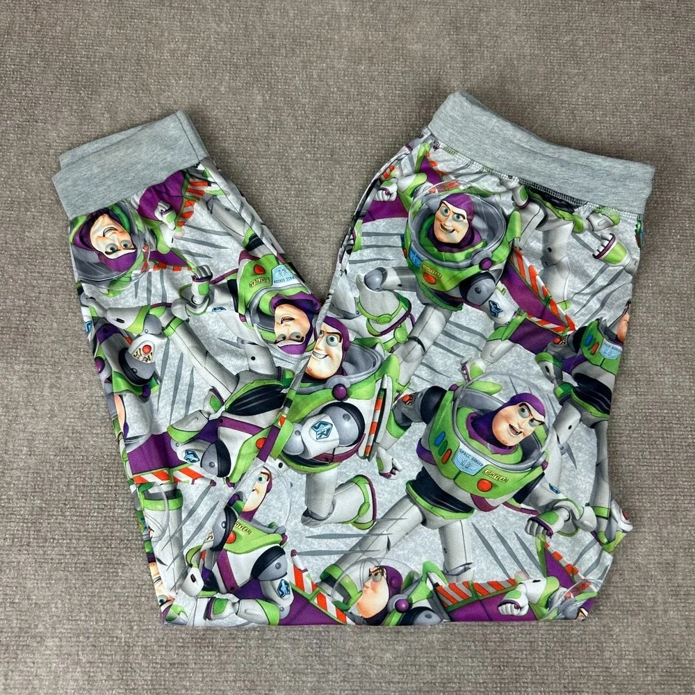 Disney Pixar Toy Story Buzz Lightyear Sleep Pants Unisex XL Gray Graphic Print